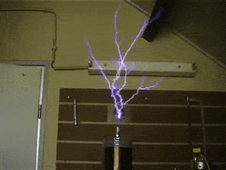 Tesla coil spark experiment 1